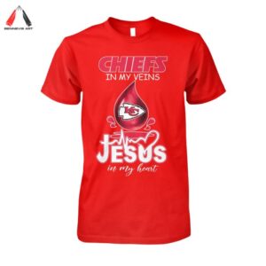 Kansas City Chiefs In My Veins Jesus In My Heart Shirt