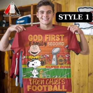 God First Family Second Then Kansas City Chiefs Peanuts Snoopy Shirt