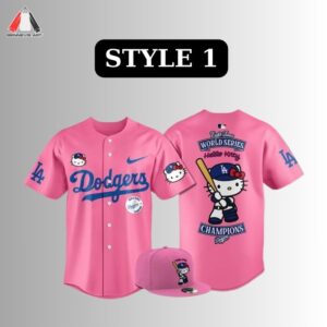 Los Angeles Dodgers Hello Kitty World Series Champions Baseball Jersey