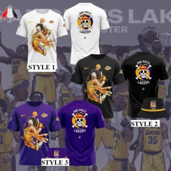 Los Angeles Lakers One Piece Luffy Pirates Shirt