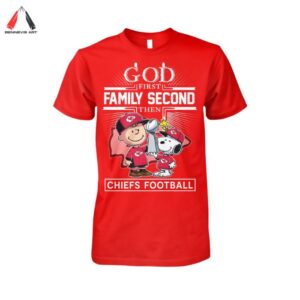 God First Family Second Then Kansas City Chiefs Football Peanuts Shirt