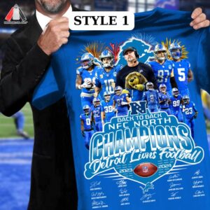 Detroit Lions Back to Back NFC North Champions 2023 2024 Shirt